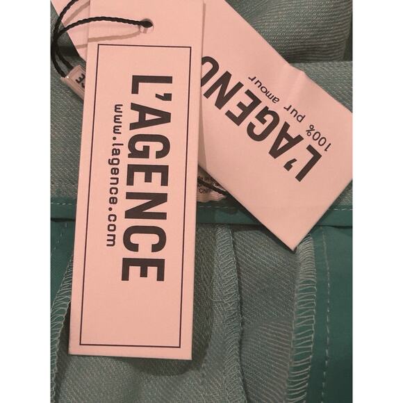 NWT L'Agence Seafoam Saige Safari Linen-Blend Shorts size 6 - Picture 5 of 5